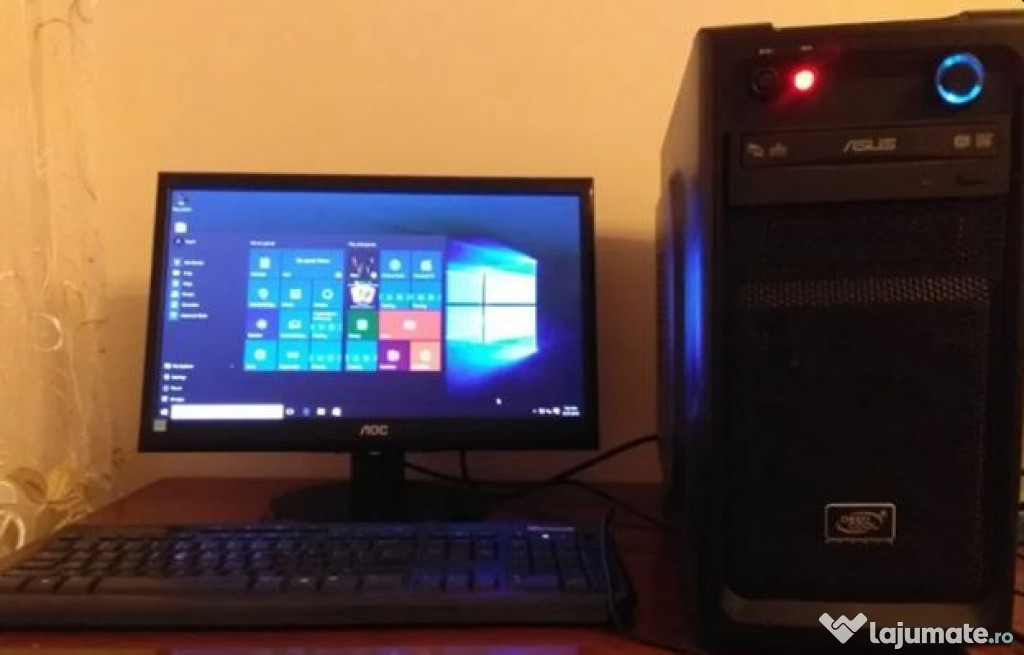 Sistem PC complet cu procesor i3 + monitor LED + Win.10 Pro