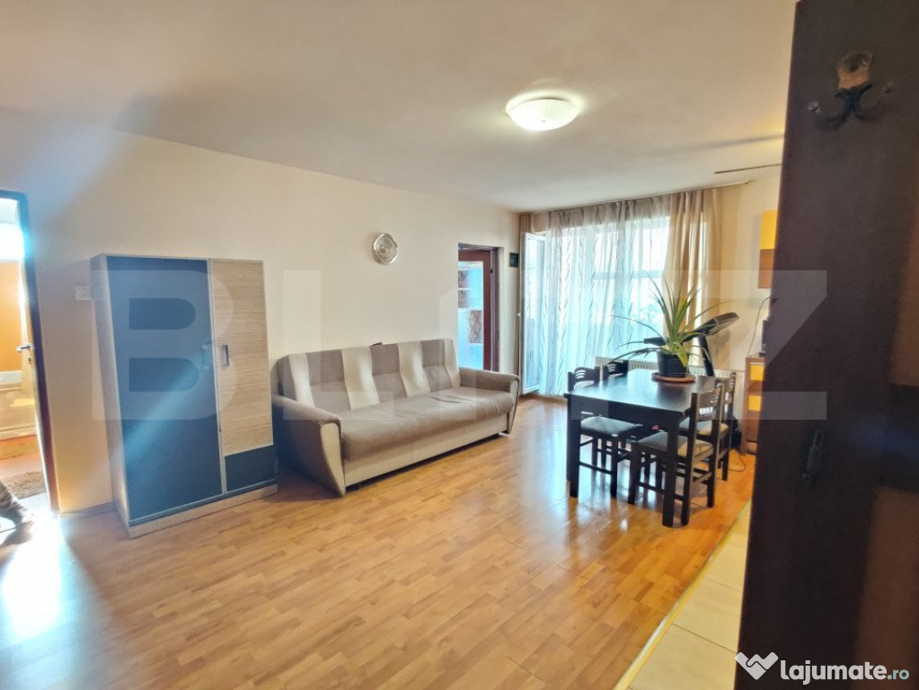 Apartament 2 camere 47 mp, balcon mare forma L, zona Petrom