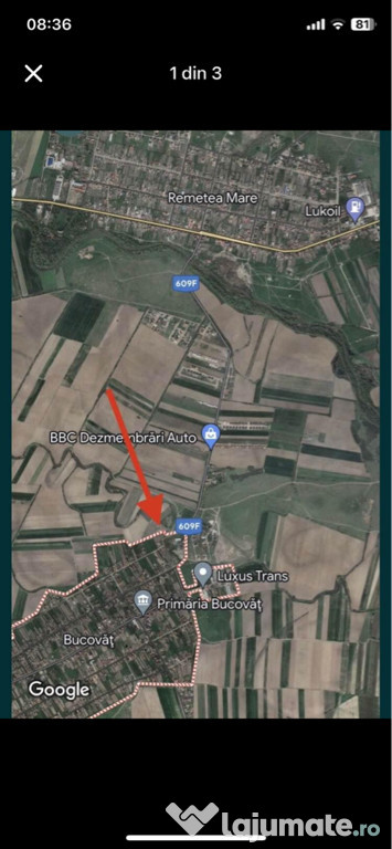 Teren intravilan in Bucovat, 548 mp, fs 22 m, ideal duplex