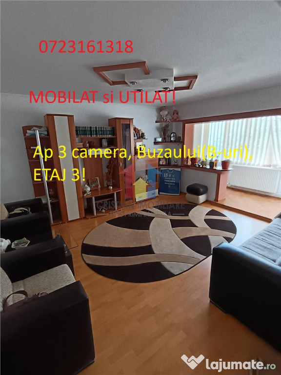 MOBILAT si UTILAT, Ap 3 camere, Buzaului, B-uri, Etaj 3