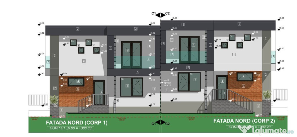 Duplex P+E, 5 cam, sup. utila 119 mp, teren 247 mp Floresti