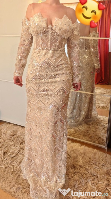 Rochie Lux Stil Dubai | Eleganta Premium | Perle si Paiete | NOUA