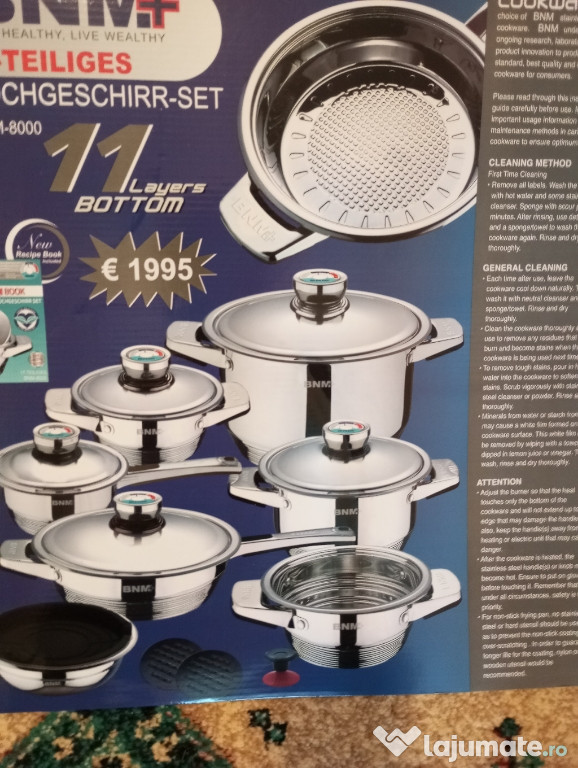 Set vase inox de cea mai bună calitate