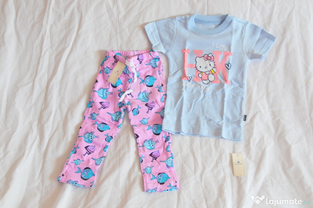 Pijama Hello Kitty, cu maneca scurta