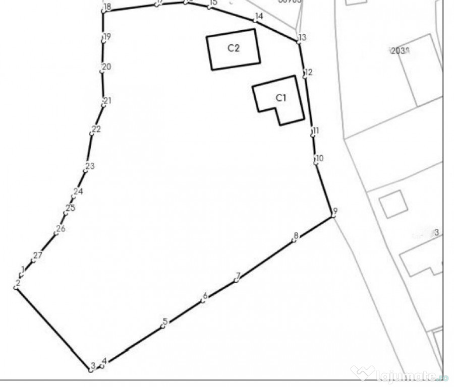 De vânzare teren de 2946 mp si casa de 68 mp în Micești,