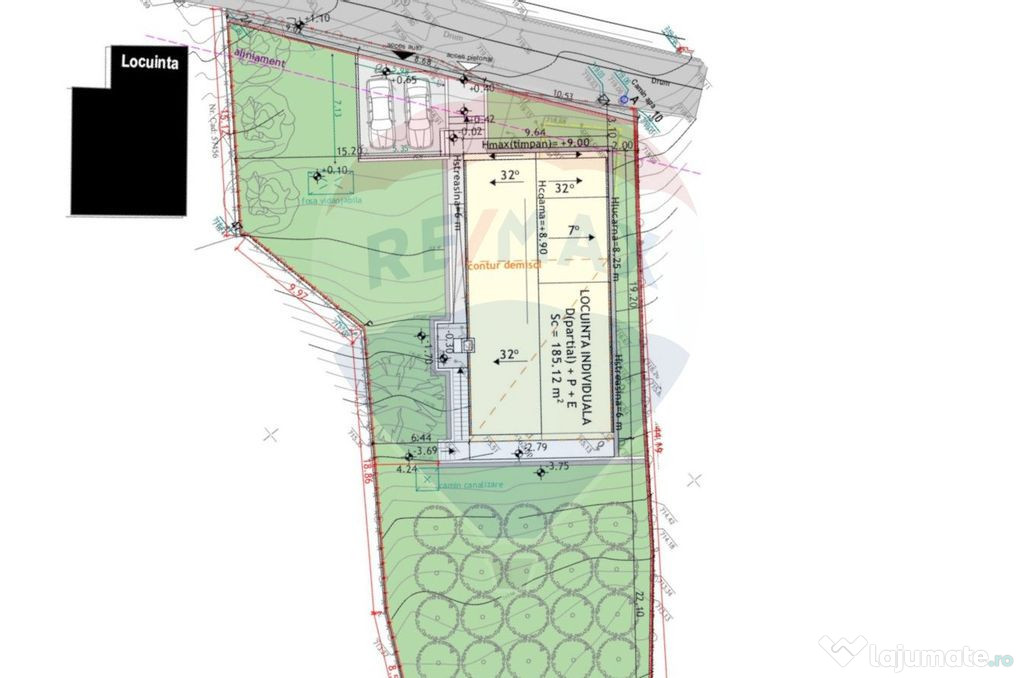 Teren cu autorizație de construire, 953 mp
