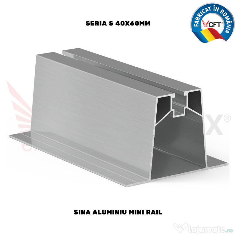 Șină aluminiu Mini Rail Seria S-40x60mm montaj panouri solare