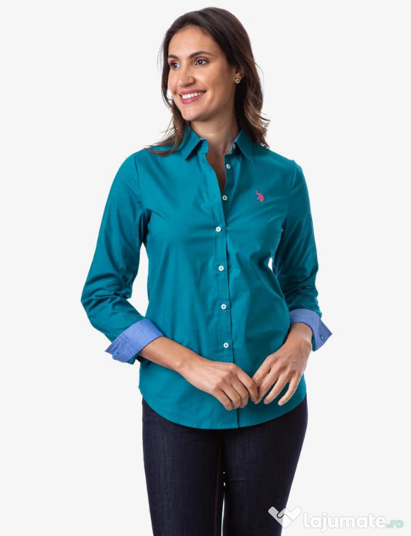 Camasa US Polo Assn verde pentru femei