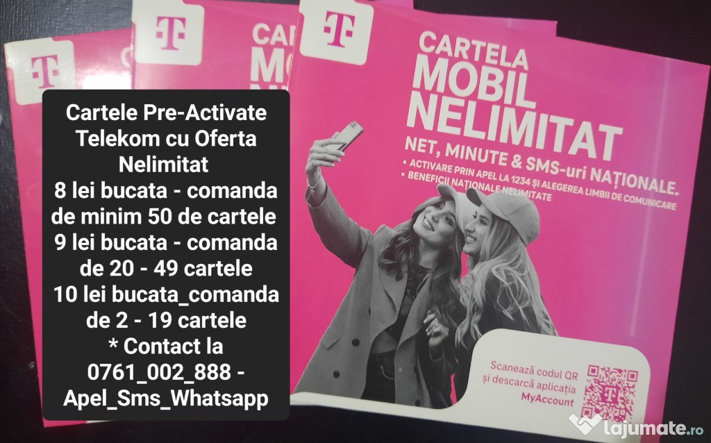 Cartele.Cartela sim Activata Telekom_cont Whatsapp_Telegram_Instagram_