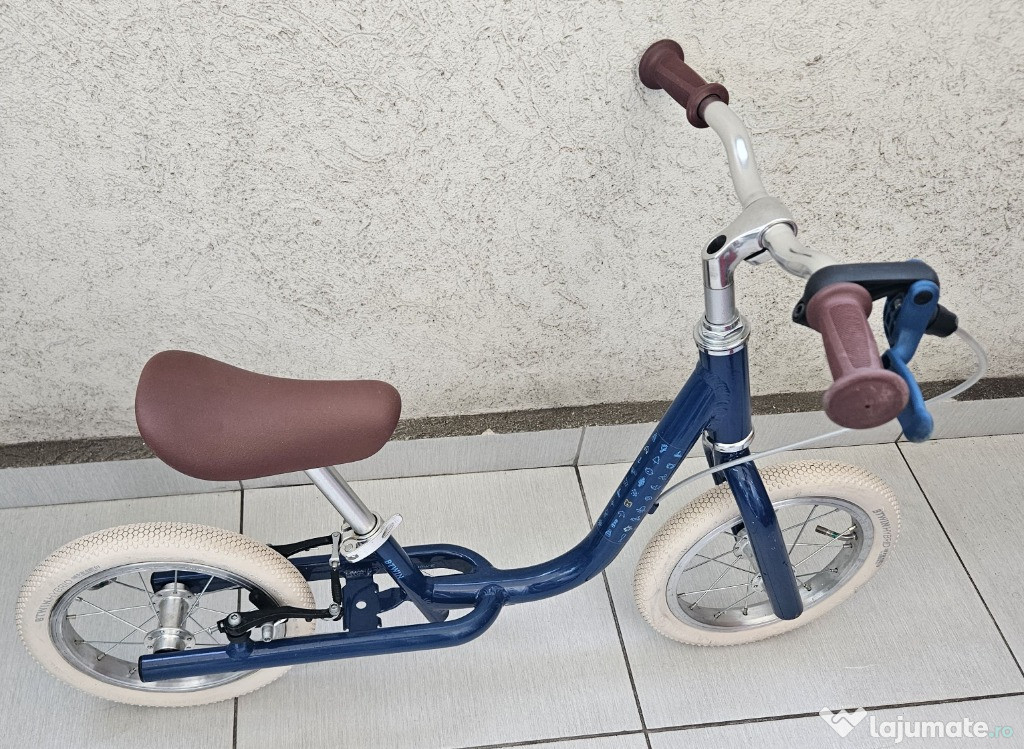 Bicicleta fara pedale BTWIN Runride 900 12" albastra copii