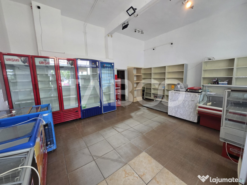 Spatiu comercial de inchiriat 64mpu cu vitrina 5m Zona Brosc