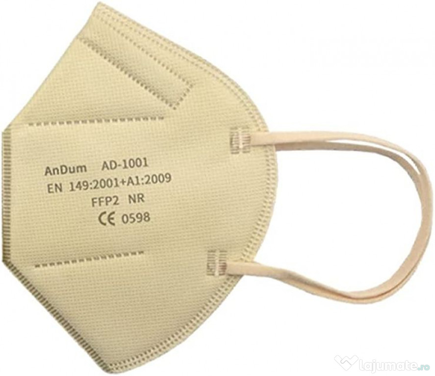 Masca FFP2 Crem , model  AD-1001, 5 straturi, ambalata individual