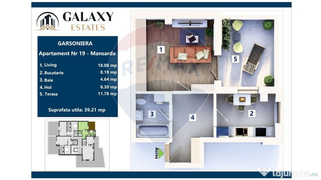 COMISION 0% Garsonieră/ Tractorul / Galaxy Estate