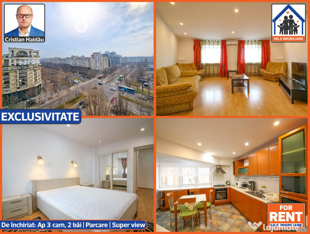 Apartament 3 camere, 2 bai (110mp!) | Parcare | Unirii cu Tr