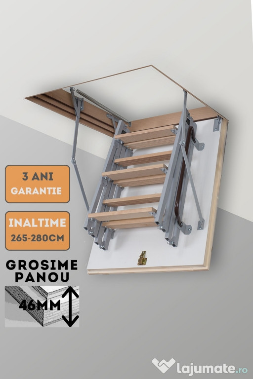 Scara 120x80x280 pod/mansarda pliabil din metal