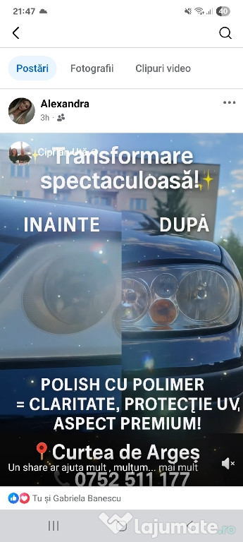 Polish faruri auto cu polimer