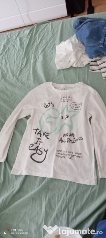 Bluza alba mâneci lungi copil noua