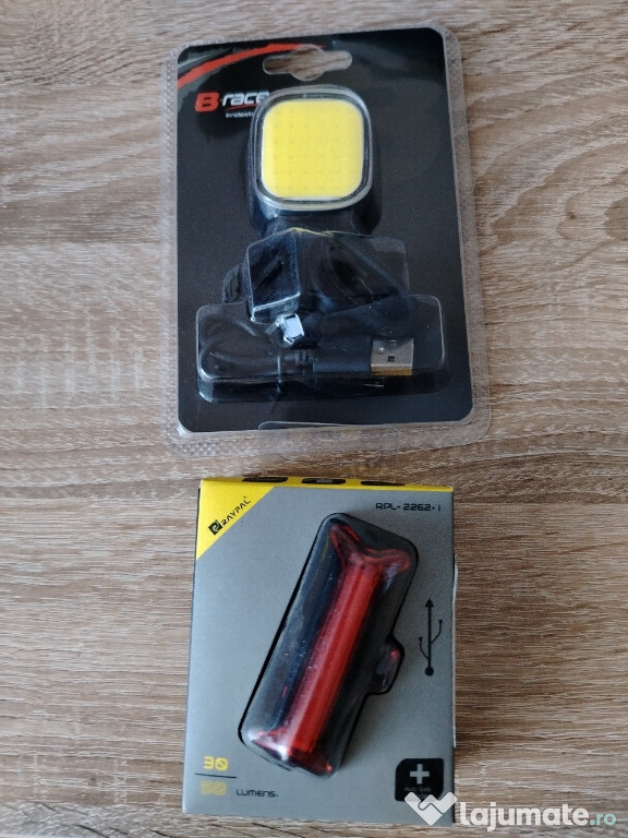 Lumini led fata spate bicicleta noi