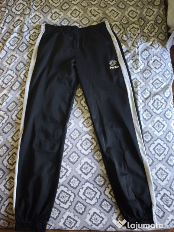 Pantaloni sport Lotto – negri cu dungi laterale – unisex