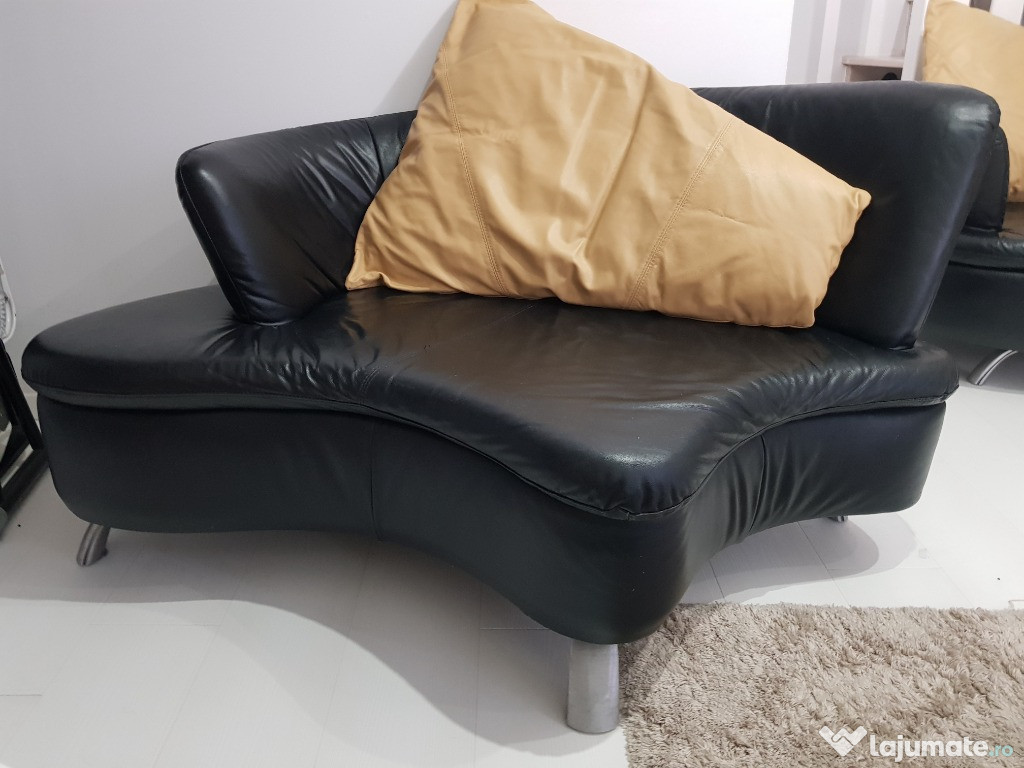 Fotoliu cu perna, piele naturala