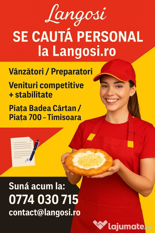 Angajam Sef echipa, Casier, Preparator