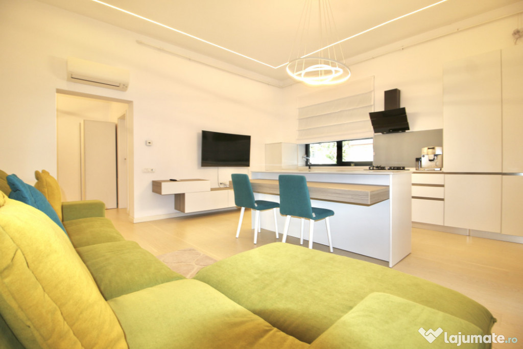 BANEASA-SOS. STRAULESTI, APARTAMENT CU GRADINA 20MP, PARCARE