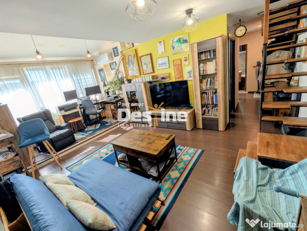 Apartament 4 camere 2 băi tip mansardă 78 mp mobilat utila