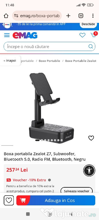 Boxa portabila Zealot Z7 Bluetooth 5.0 Bluetooth, Negru