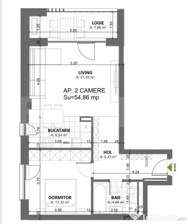 Apartament cu 2 camere Timișoara Nord- Cal. Totontalului