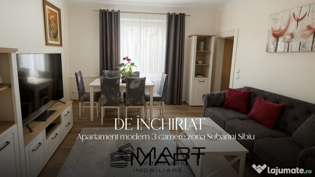Apartament modern 3 camere zona Subarini