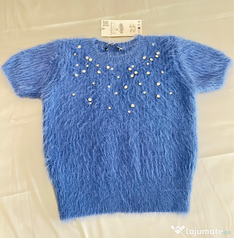 Bluză tricotată noua Zara S, bleu