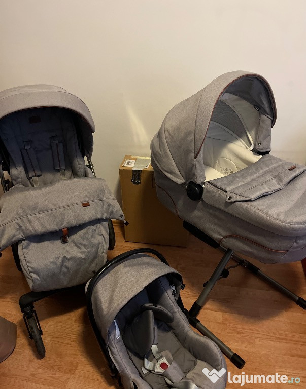 Carucior 3 in 1 Inglesina Quad cu baza Isofix si kit auto landou