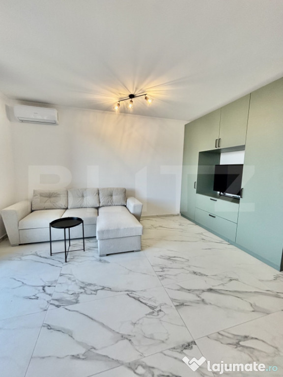 Apartament cu o camera, Etaj 2, mobilat/utilat + balcon, 1 l