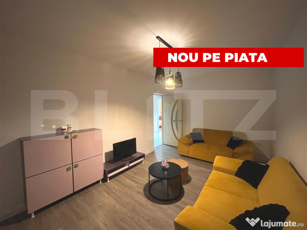 Apartament 3 camere, 62 mp | Complet renovat, mobilat și ut