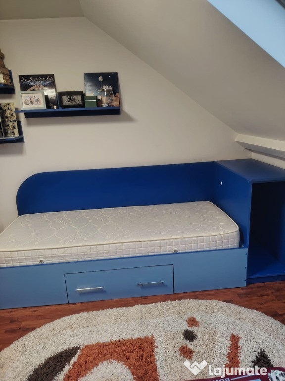 Pat cu saltea(200x80cm) si spatiu depozitatre