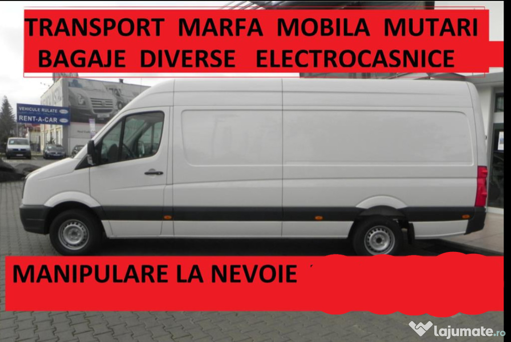 Transport marfa mobila mutari bagaje diverse Ridic moloz Debarasari