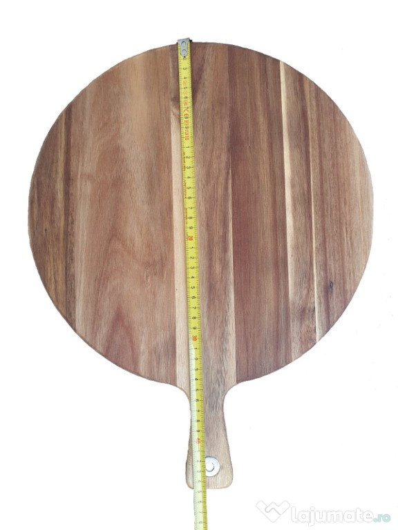 Blat / Tocator / Platou rustic din lemn stratificat cu maner - pizza