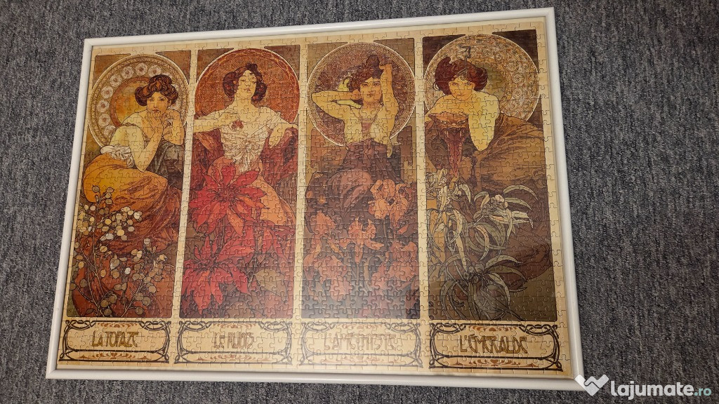Tablou puzzle inramat Alfonse Mucha