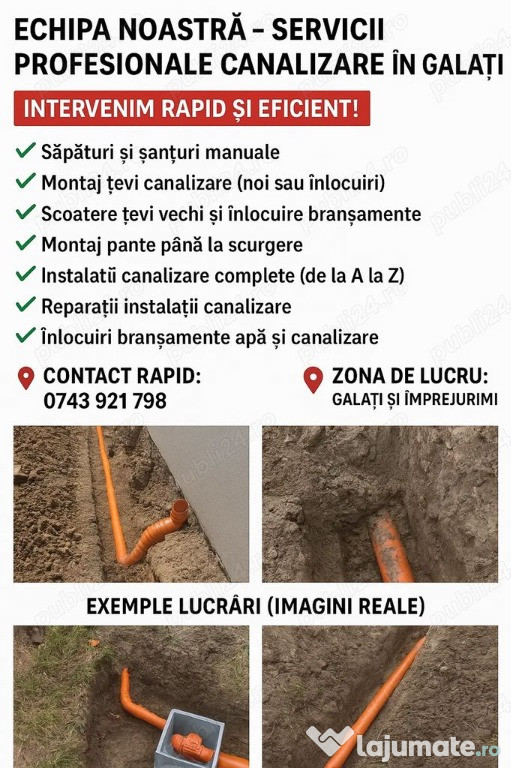 Facem in Galati santuri pentru canalizari apa wc-Rapid.