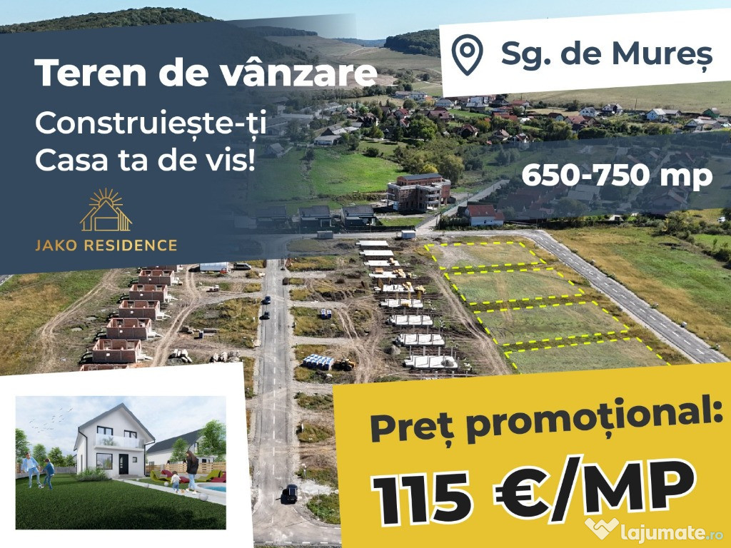 Teren generos de vânzare în Sangeorgiu De Mures 750mp