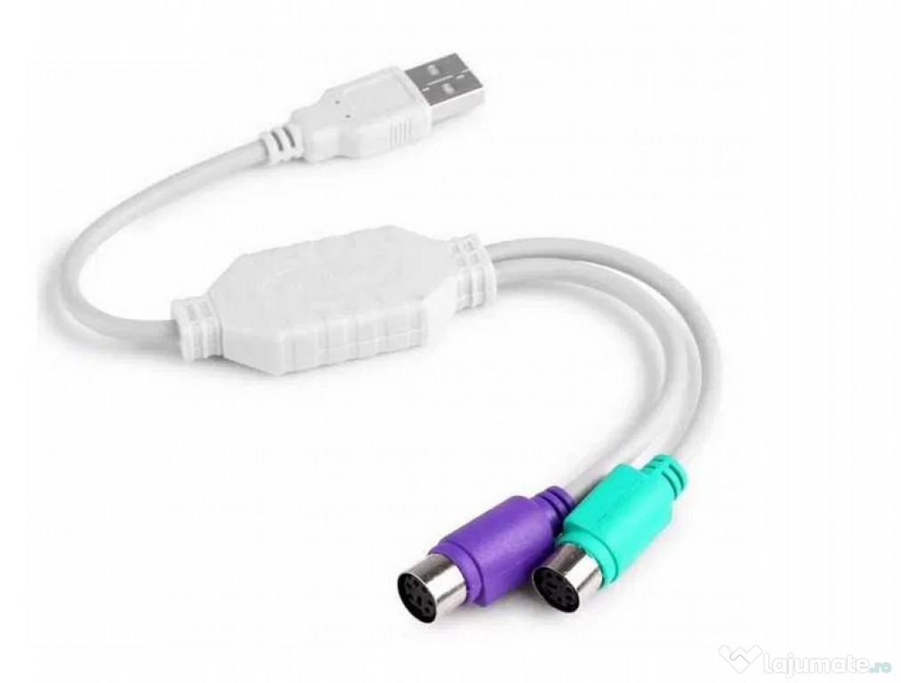 Adaptor USB - PS2, cu doua iesiri pentru tastatura si mouse PS 2