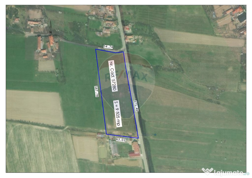 Teren intravilan industrial de vânzare - 9505 mp - Tileagd