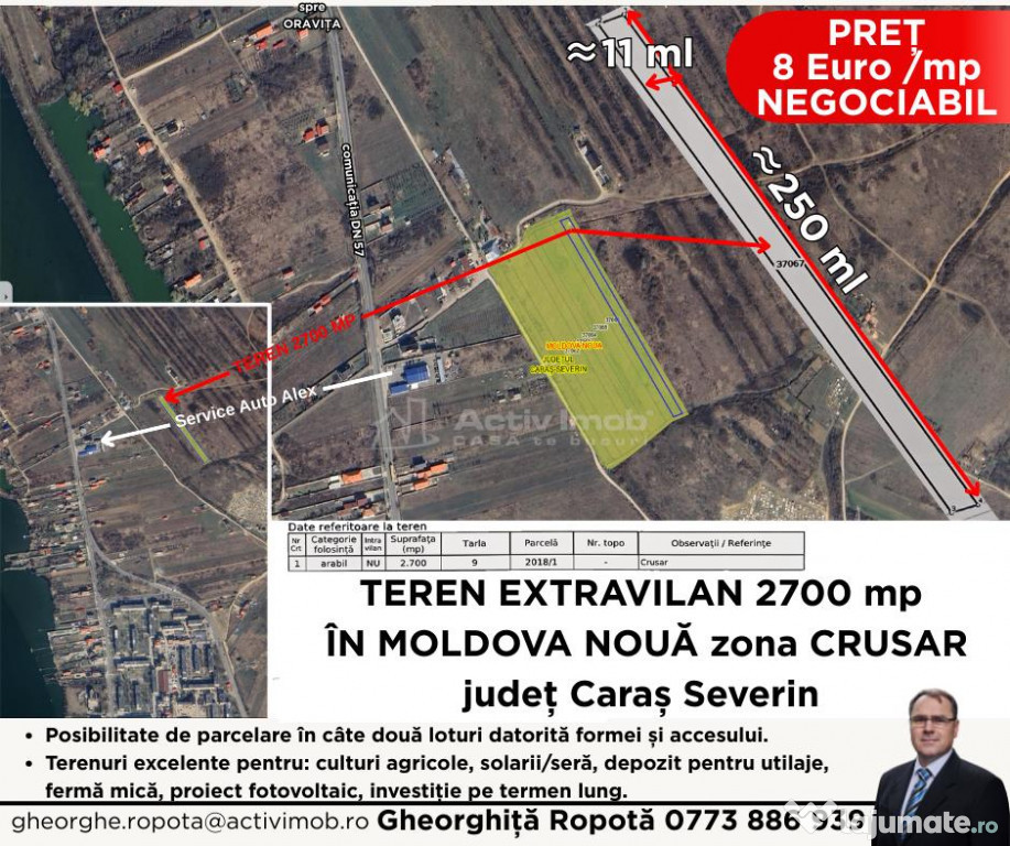 TEREN 1222mp, Extravilan in Moldova Noua