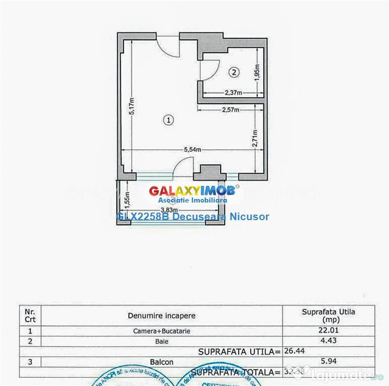 Garsoniera mobilata utilata in Militari Residence, 47.900 eu