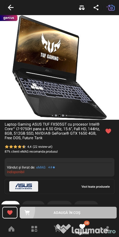 Laptop Gaming ASUS TUF FX505GT