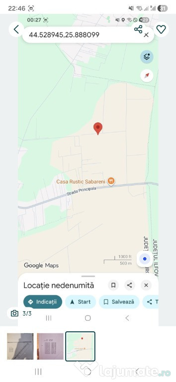 Teren comuna Sabareni loc de casa