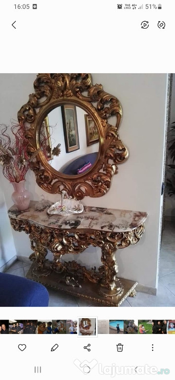 Consolă ornamentala cu oglindă