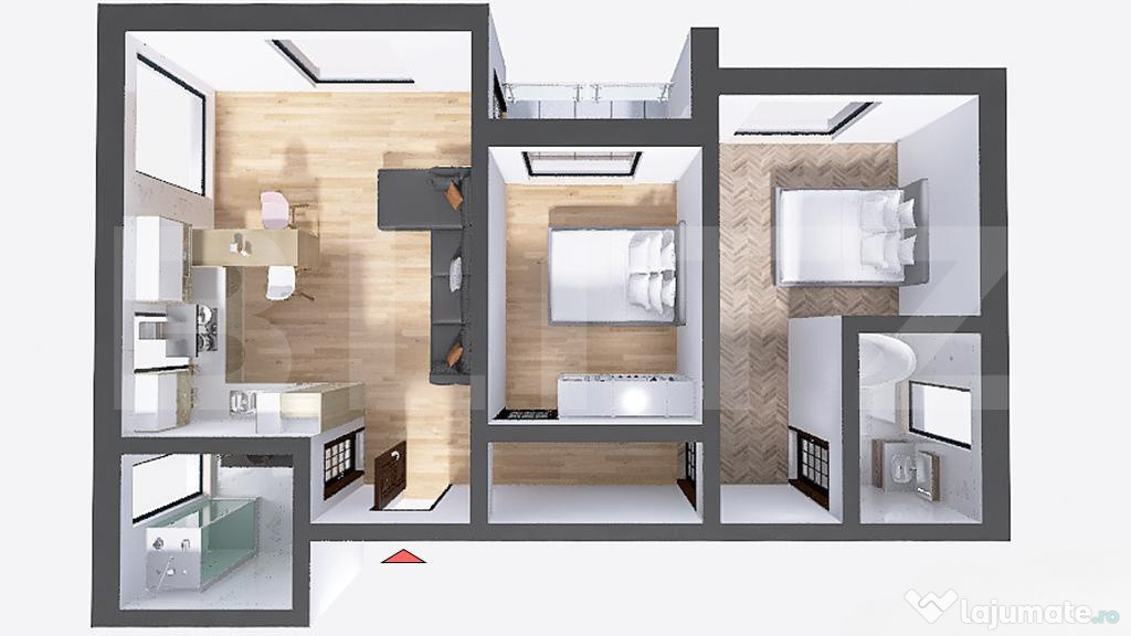 Apartament 3 camere, 71 mp, decomandat Zona 22 Decembrie 198