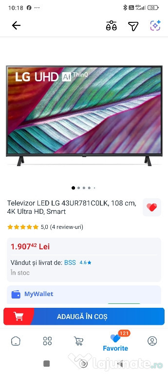 Vând TV LG 4k, sigilat.
