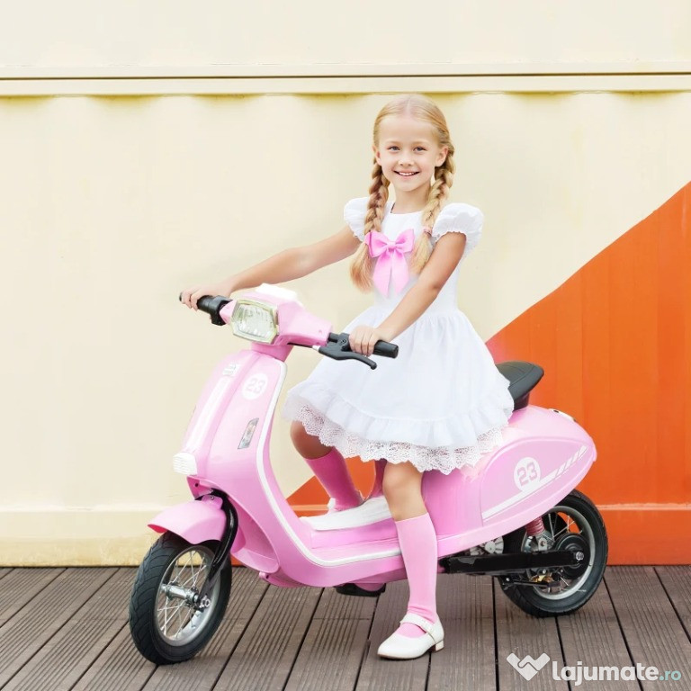 Scuter electric Kinderauto Retro, 350W, 24V 10Ah, roti gonflabile